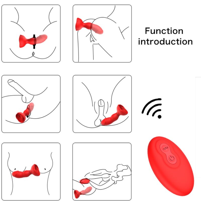 Plug Anale Vibrante con Telecomando Armony Extreme Bloom — Rosso