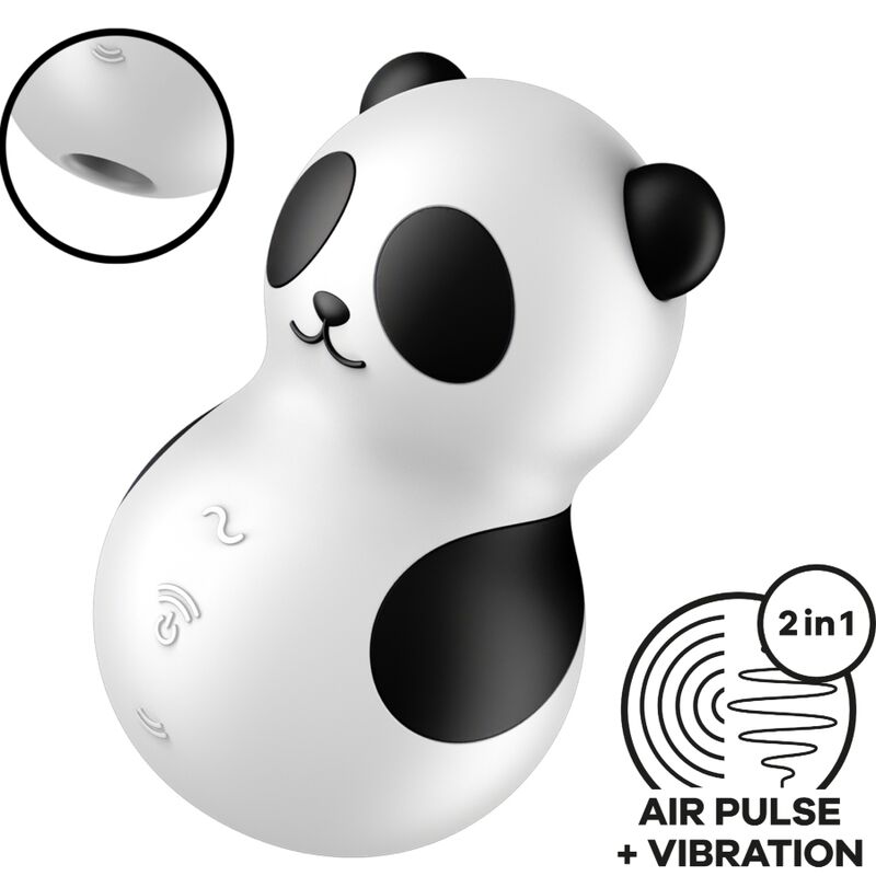 Succhia Clitoride con Vibratore Satisfyer Pocket Panda — Bianco