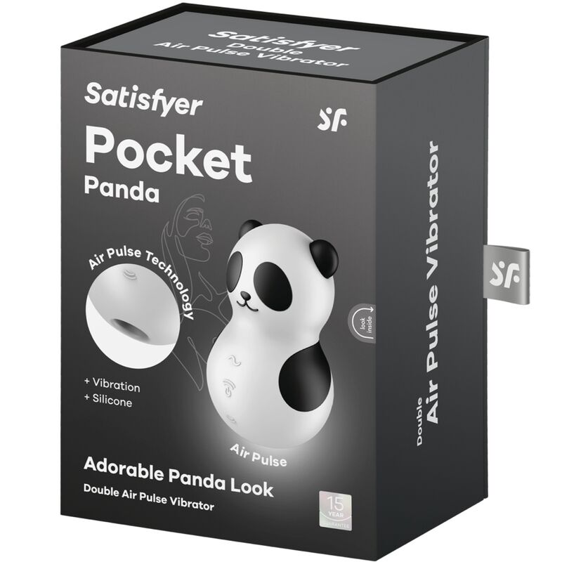 Succhia Clitoride con Vibratore Satisfyer Pocket Panda — Bianco