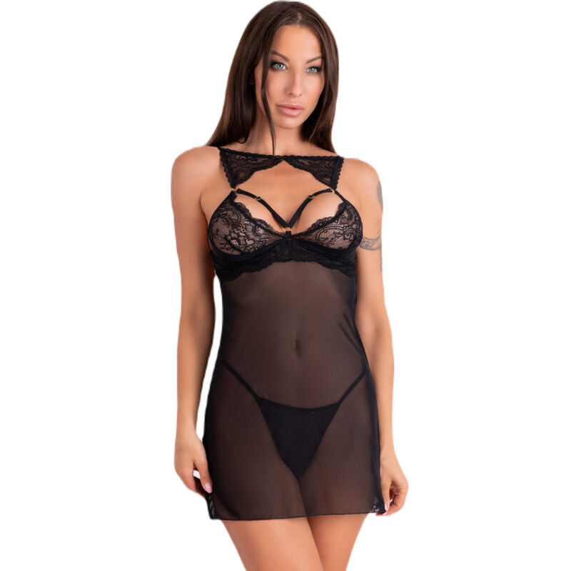 Chemise e Perizoma in Pizzo Livco Corsetti Krolina — L/XL Nero