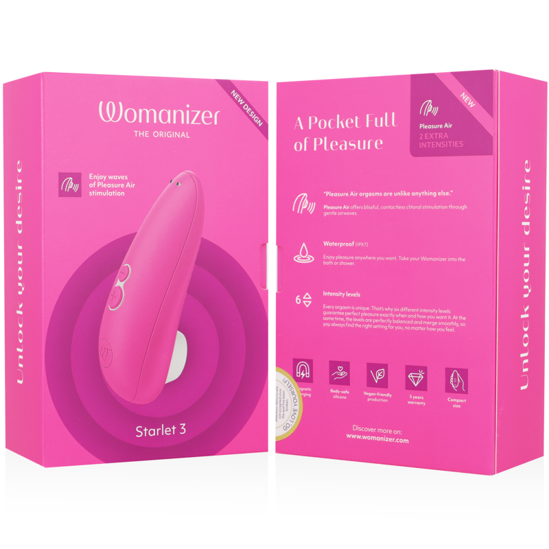 Succhia Clitoride Womanizer Starlet 3 — Pleasure Air, Rosa
