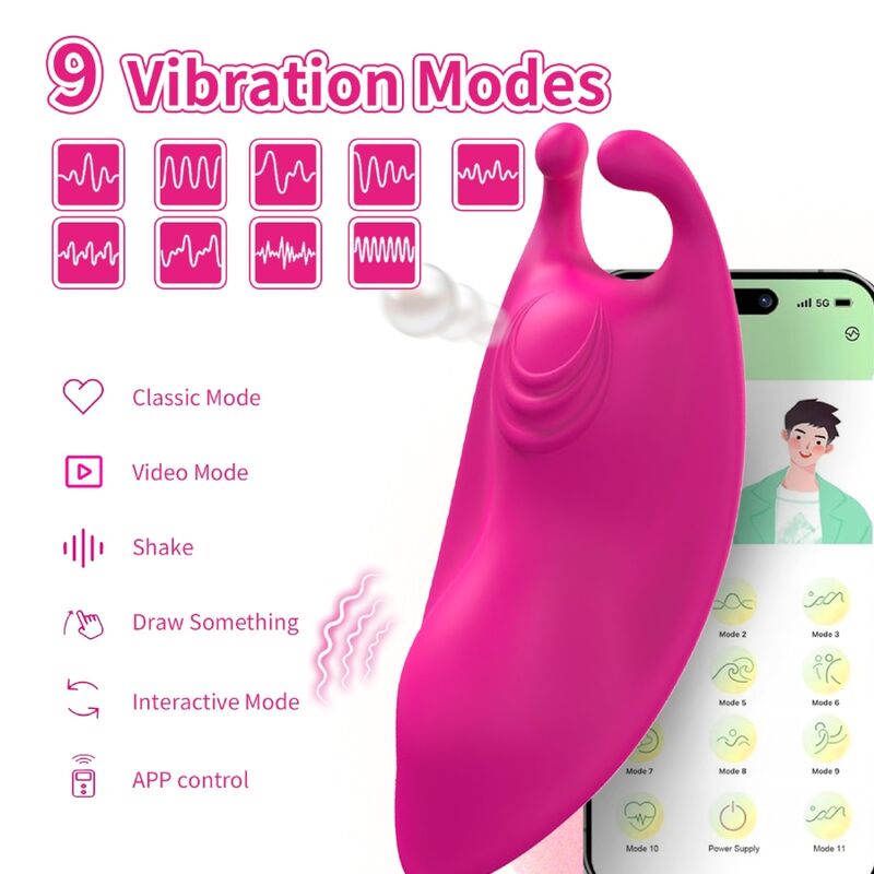 Vibratore Indossabile Punto G Armony Honeybee — Fucsia, App