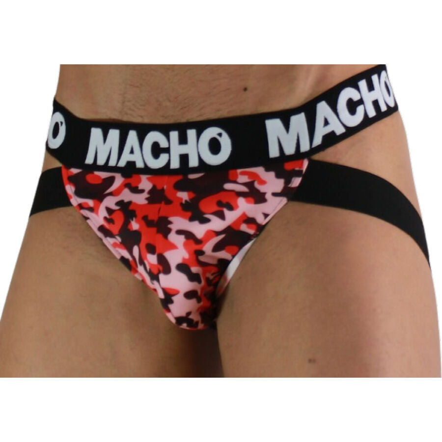 Jockstrap Militare Macho MX28MR — Lycra ed Elastan, Rosso L