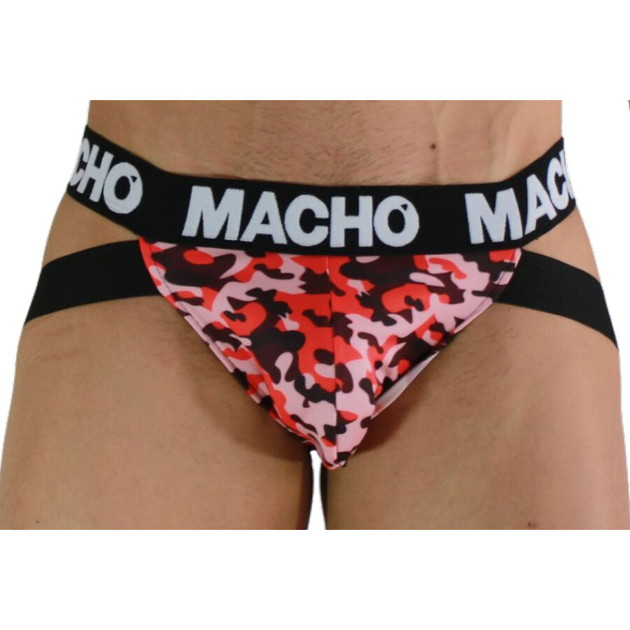 Jockstrap Militare Macho MX28MR — Lycra ed Elastan, Rosso L