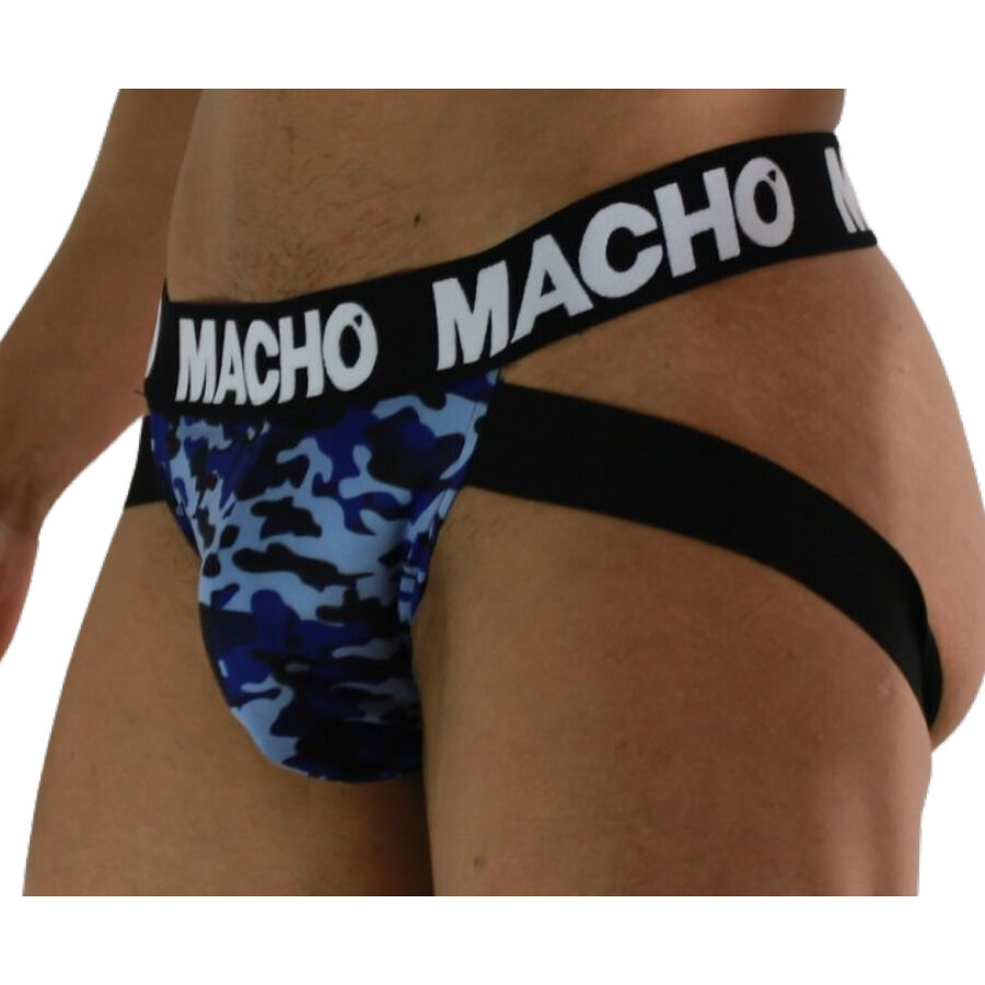 Jockstrap Uomo Macho MX28MA — Lycra Elastan, Blu Militare M