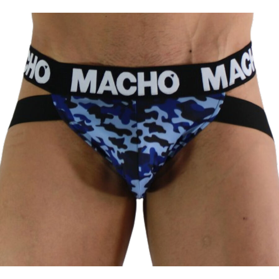 Jockstrap Uomo Macho MX28MA — Lycra Elastan, Blu Militare M