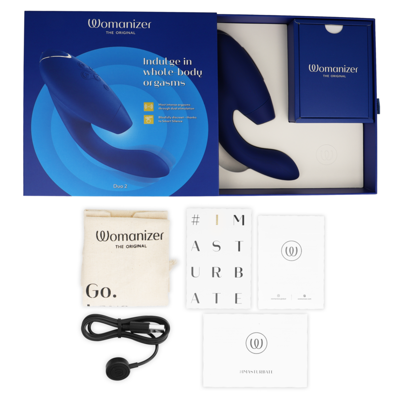 Vibratore Rabbit Womanizer Duo 2 — Punto G e Clitoride, Blu