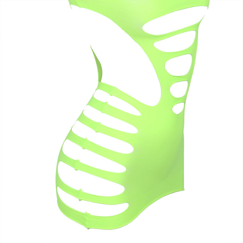 Lingerie Sexy Subblime 952280 — Vestito Rete Manica Lunga Verde