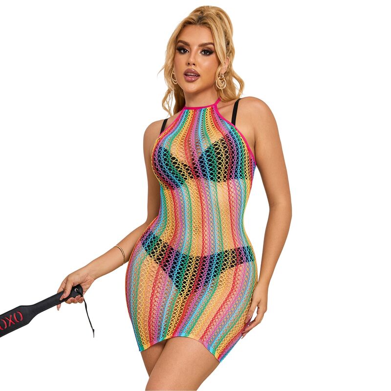Lingerie a Rete Arcobaleno Subblime — Taglia Unica