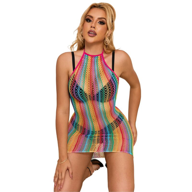 Lingerie a Rete Arcobaleno Subblime — Taglia Unica