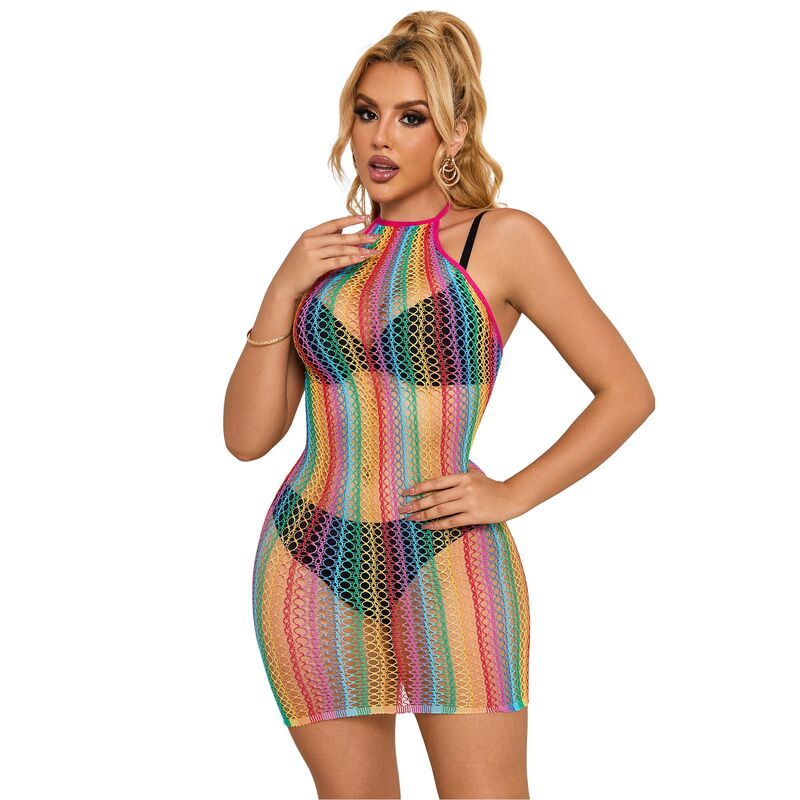 Lingerie a Rete Arcobaleno Subblime — Taglia Unica