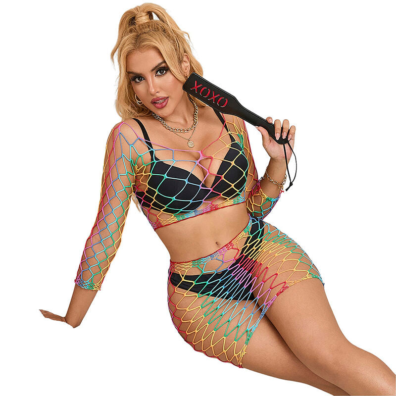 Lingerie Sexy a Rete Subblime — Set 2 Pezzi Manica Lunga