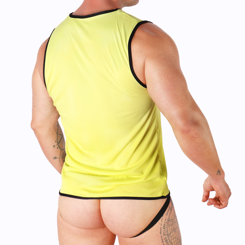 T-Shirt Sportiva Aderente Macho Underwear — Gialla, L/XL