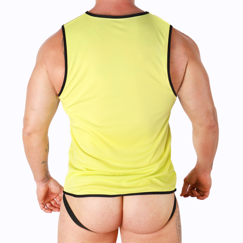 T-Shirt Sportiva Aderente Macho Underwear — Gialla, L/XL