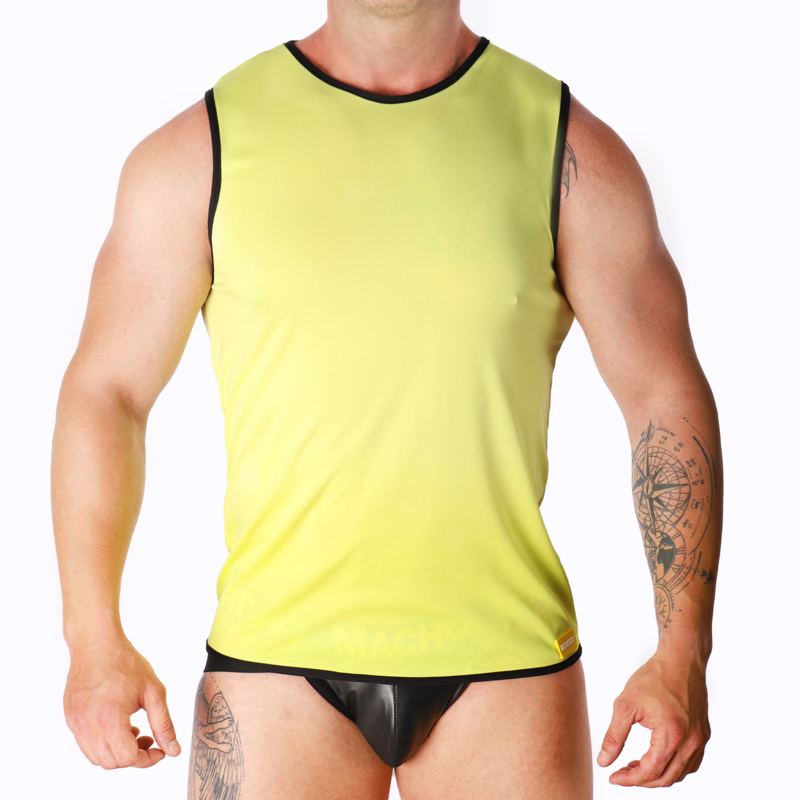 T-Shirt Sportiva Aderente Macho Underwear — Gialla, L/XL