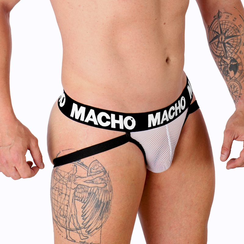 Jockstrap Semitrasparente a Rete Macho MX26X1 — Bianco