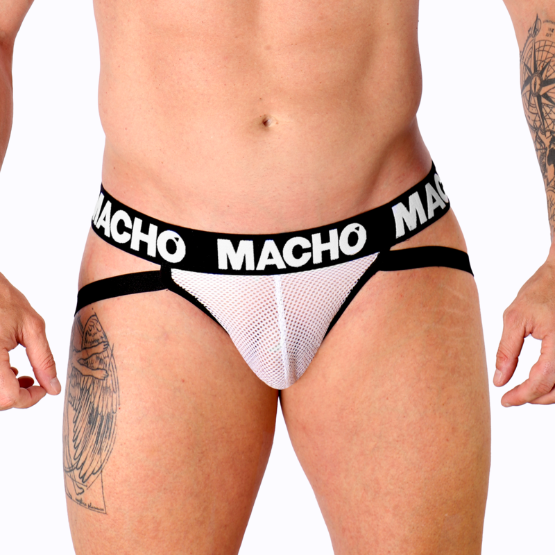 Jockstrap Semitrasparente a Rete Macho MX26X1 — Bianco