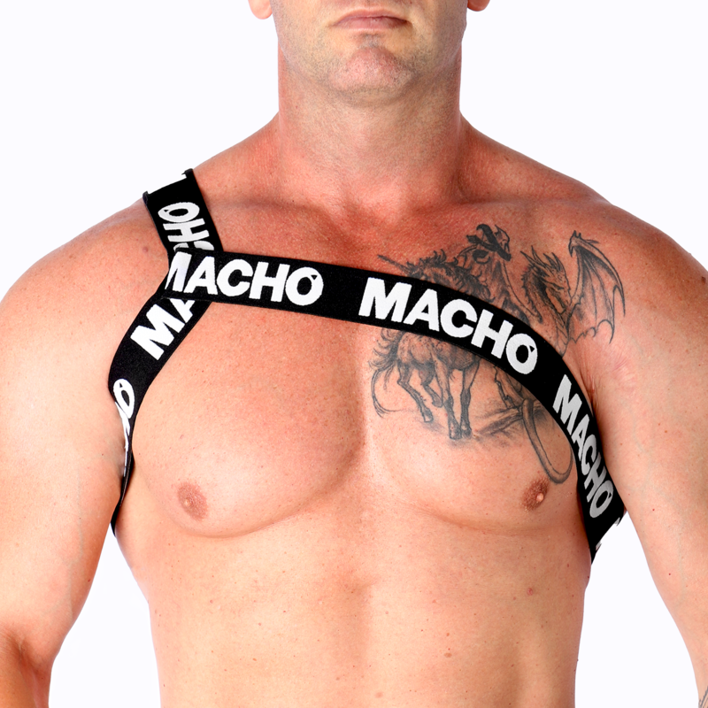 Lingerie Sexy Pettorina Elastica Macho Romana — Bianca L/XL