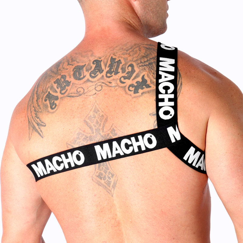 Lingerie Sexy Pettorina Elastica Macho Romana — Bianca L/XL