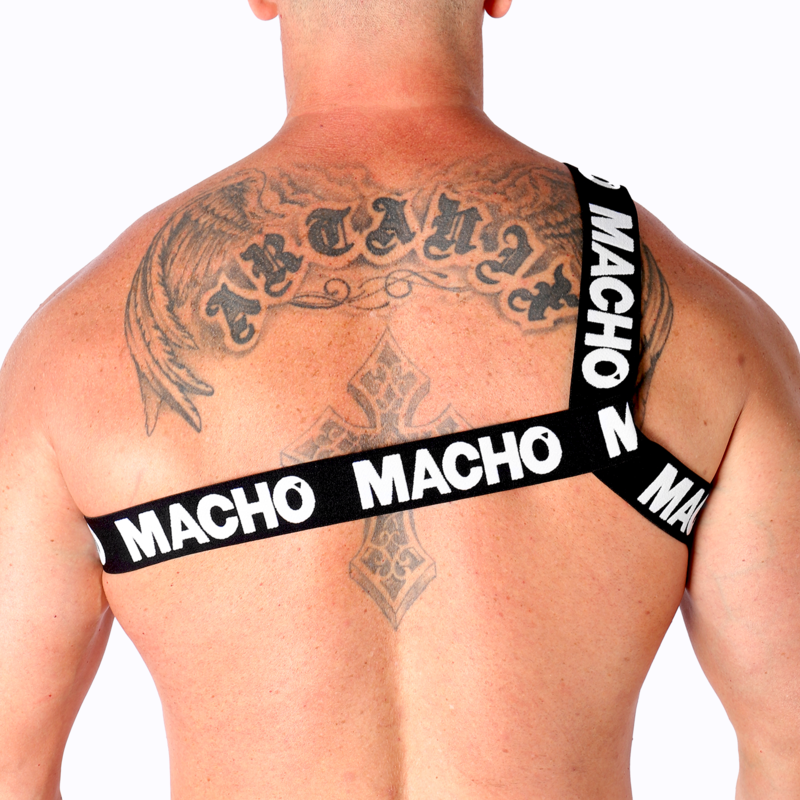 Lingerie Sexy Pettorina Elastica Macho Romana — Bianca L/XL