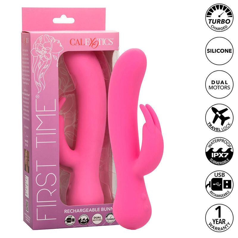 Vibratore Rabbit Ricaricabile Calexotics First Time — Rosa