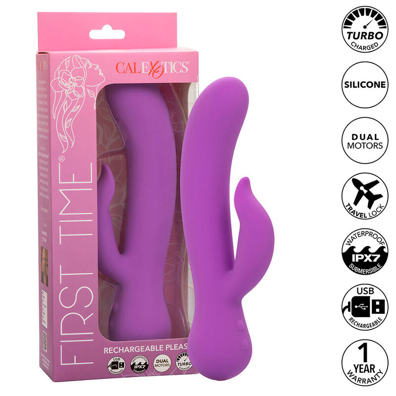 Vibratore Rabbit Ricaricabile Calexotics First Time Pleaser — Viola