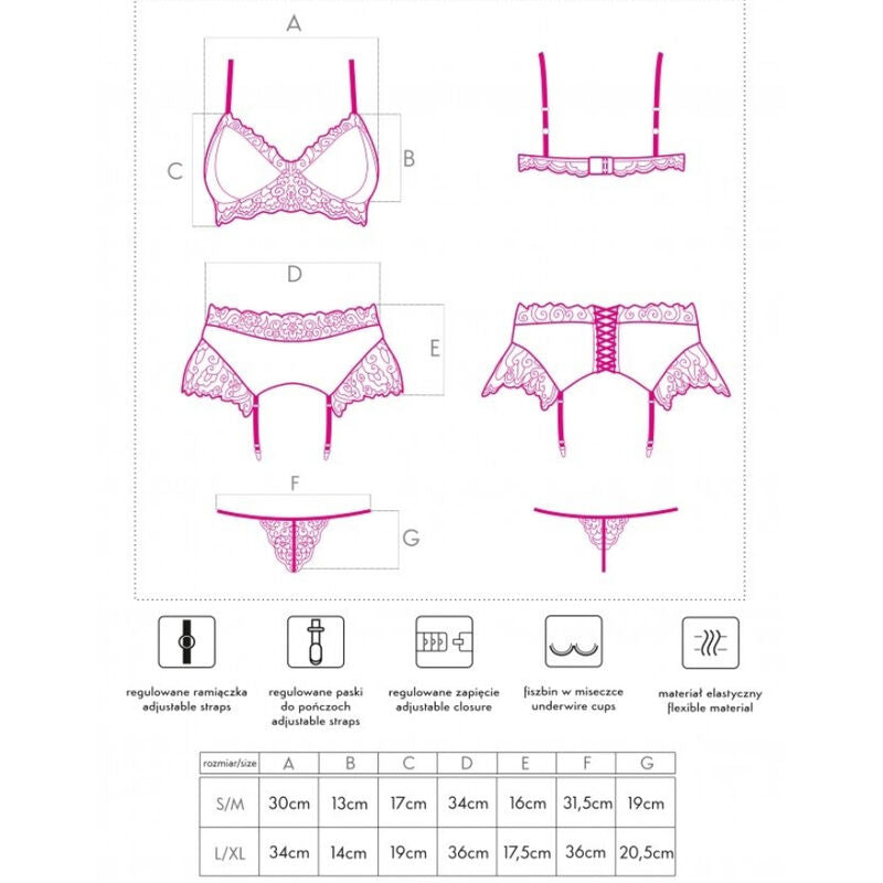 Set Lingerie Corsetto Reggiseno Livco Corsetti Nahir — S/M