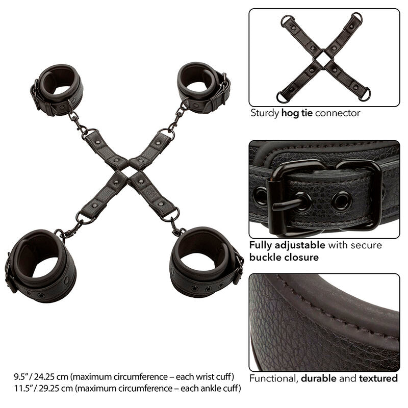 Kit Bondage Hog Tie Regolabile Calexotics Nocturnal — Nero