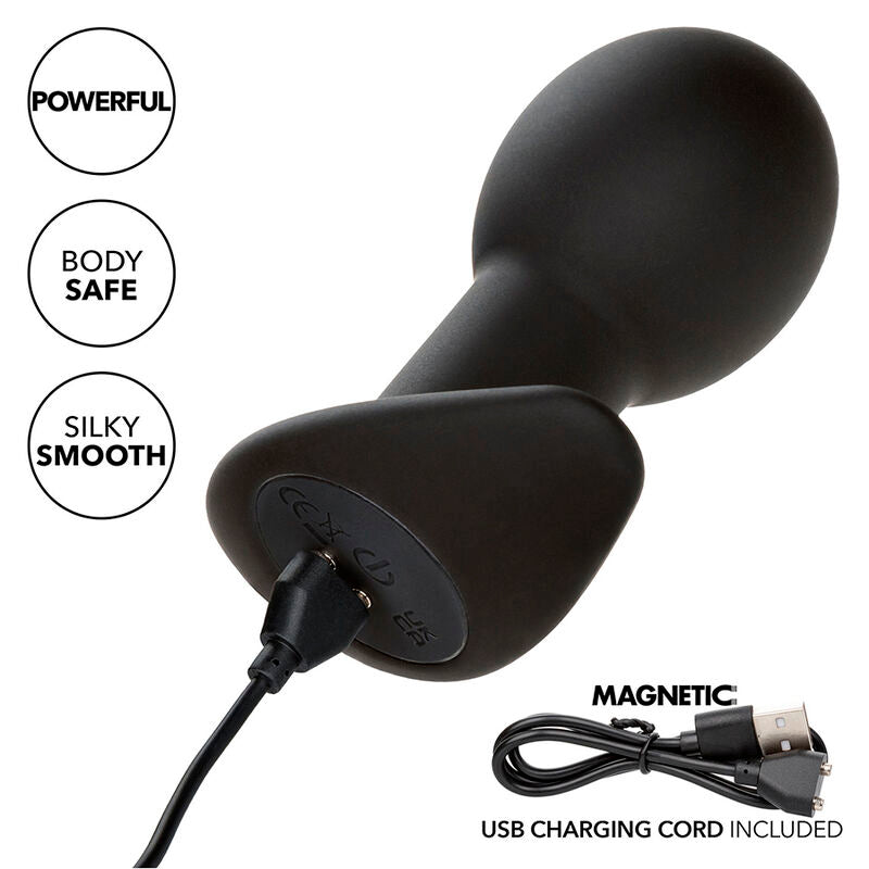 Plug Anale Vibrante Calexotics Rock Bottom — Silicone, 10 Modalità