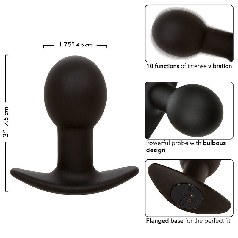 Plug Anale Vibrante Calexotics Rock Bottom — Silicone, 10 Modalità