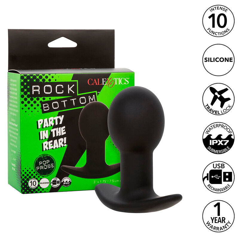 Plug Anale Vibrante Calexotics Rock Bottom — Silicone, 10 Modalità