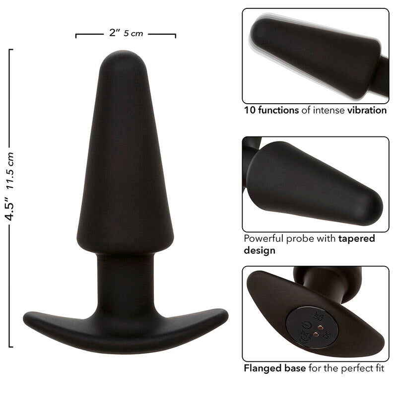 Plug Anale Vibrante Calexotics Rock Bottom — Silicone, 10 Funzioni