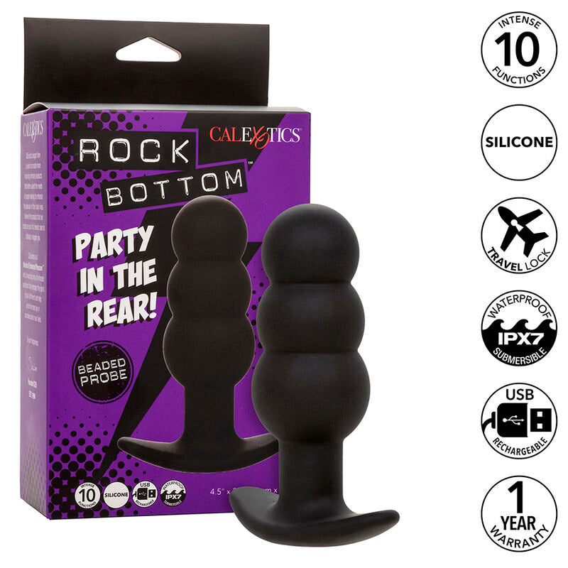 Plug Anale Vibrante a Perline Calexotics Rock Bottom — 10 Modalità