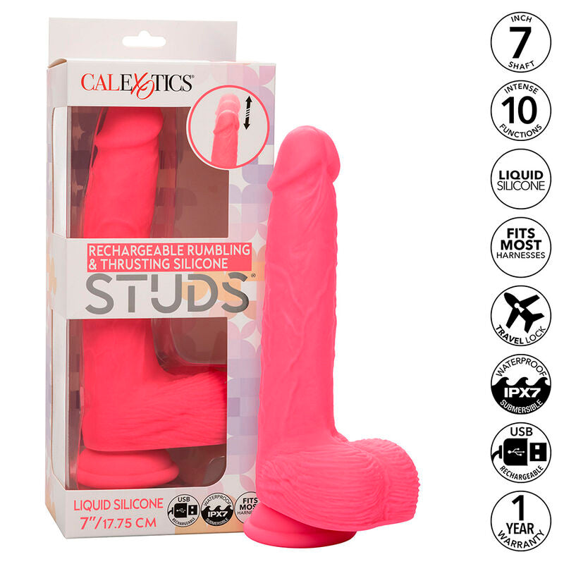 Dildo Realistico Vibrante con Spinta Calexotics Studs — 17,75 cm