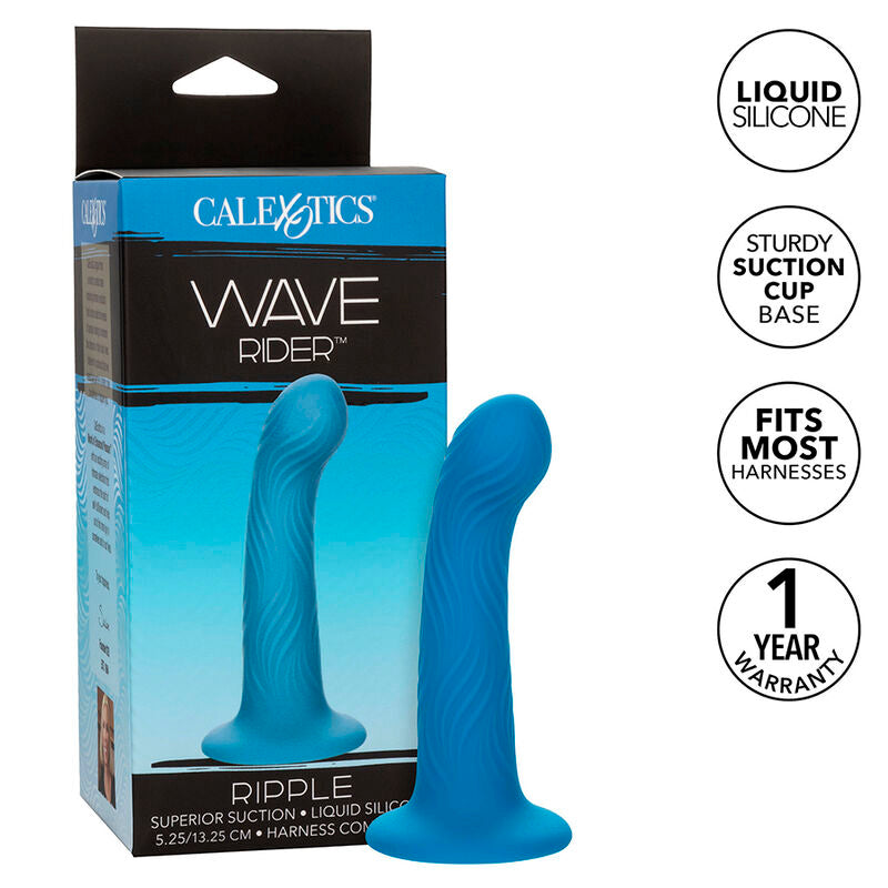 Plug Anale Ondulato Calexotics Wave Rider Ripple — Silicone, Blu