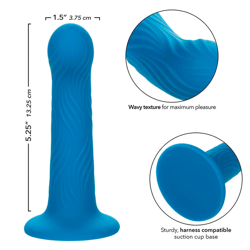 Plug Anale Ondulato Calexotics Wave Rider Ripple — Silicone, Blu