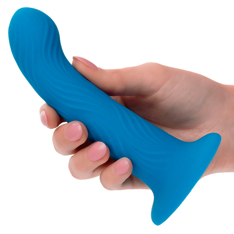 Plug Anale Ondulato Calexotics Wave Rider Ripple — Silicone, Blu