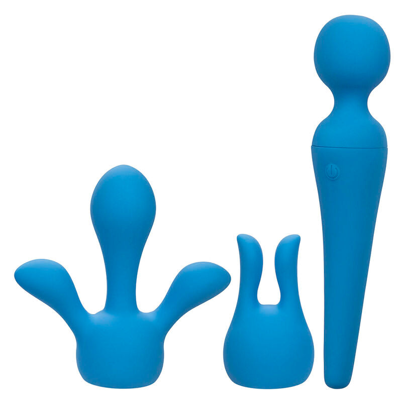 Vibratore Wand Calexotics Couture Kit — 10 Vibrazioni, Blu