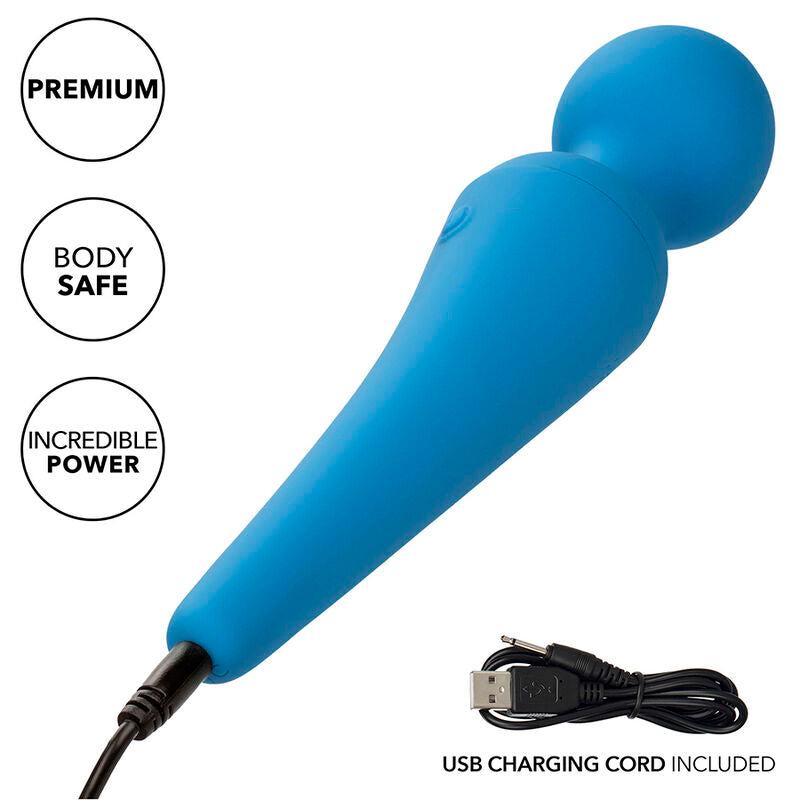 Vibratore Wand Calexotics Couture Kit — 10 Vibrazioni, Blu