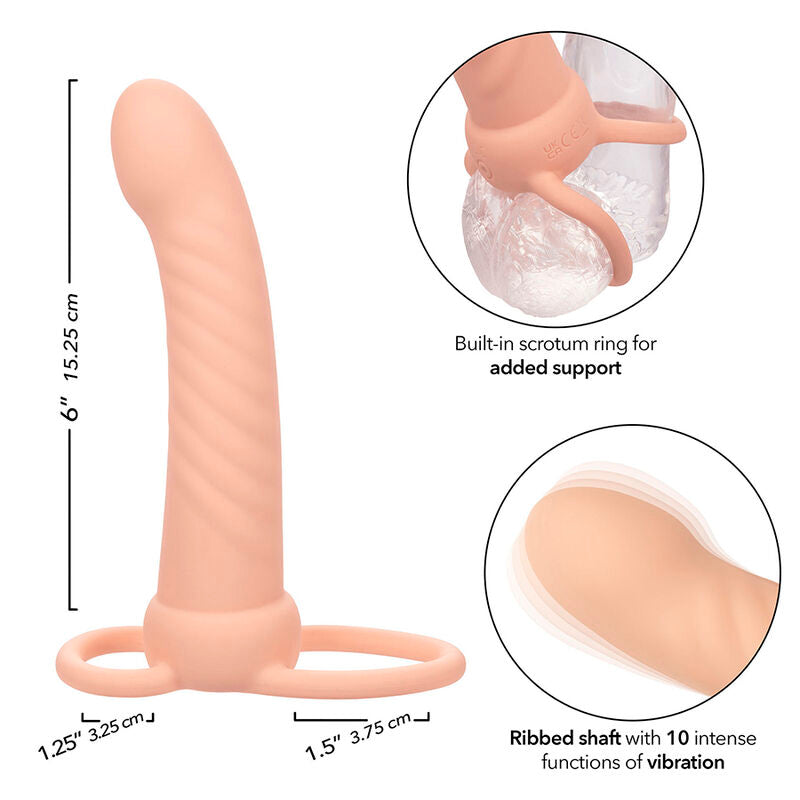 Guaina Fallica Vibrante Doppia Calexotics Maxx Ribbed — 10 Modalità
