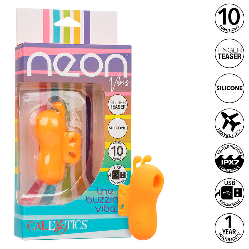 Stimolatore Dita Calexotics Neon Vibes Buzzing Vibe — Arancione