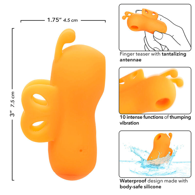 Stimolatore Dita Calexotics Neon Vibes Buzzing Vibe — Arancione