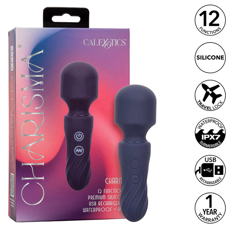 Vibratore Wand Calexotics Charisma Charm — Silicone, 12 Funzioni