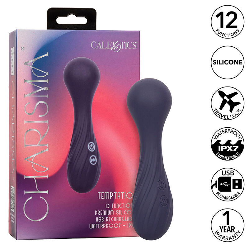 Vibratore Wand Calexotics Charisma Temptation — 12 Funzioni, Viola