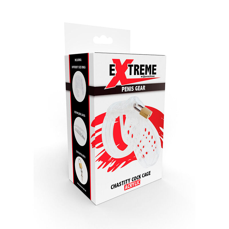 Gabbia di Castità Regolabile Hidden Desire Extreme — Acrilico
