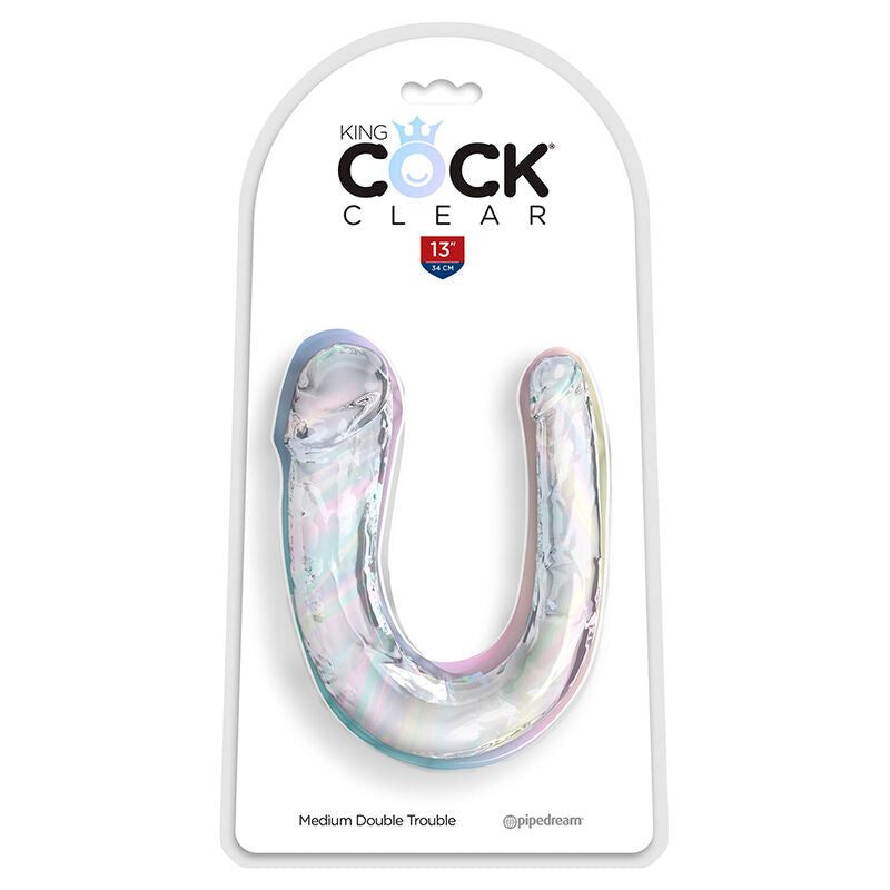Dildo Doppio Realistico King Cock Double Trouble — TPE 33 cm