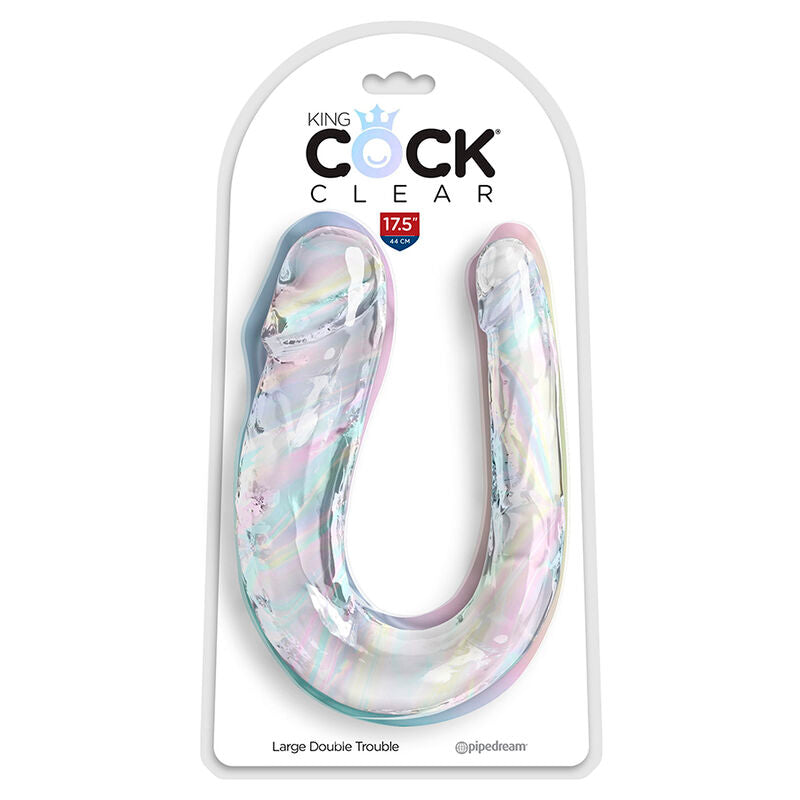 Dildo Doppio Realistico King Cock Double Trouble — TPE 44 cm