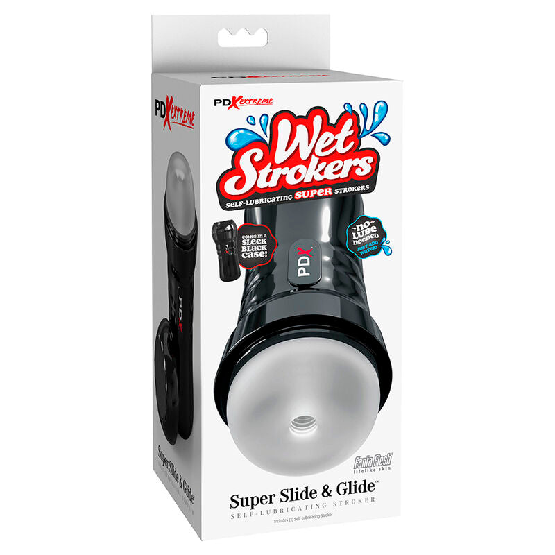 Masturbatore Autolubrificante PDX Extreme Slide & Glide — Trasparente