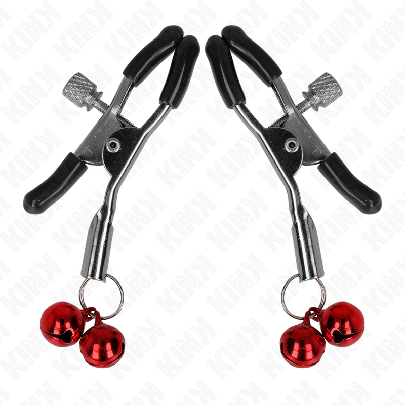 Morsetto Capezzoli BDSM Kink Nipple Grip Doppia Campana — Rosso