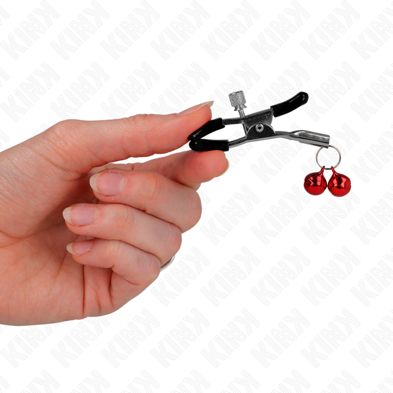 Morsetto Capezzoli BDSM Kink Nipple Grip Doppia Campana — Rosso